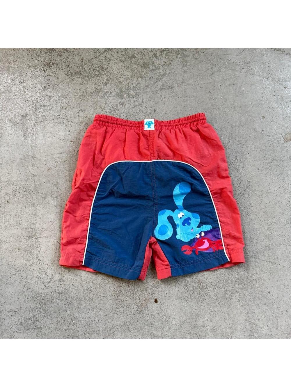 Vintage 2000s Blue's Clues Youth Red Swim Shorts Trunks